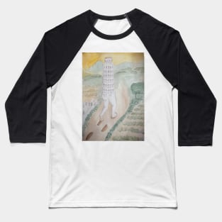 Walking Tower of Pisa Baseball T-Shirt